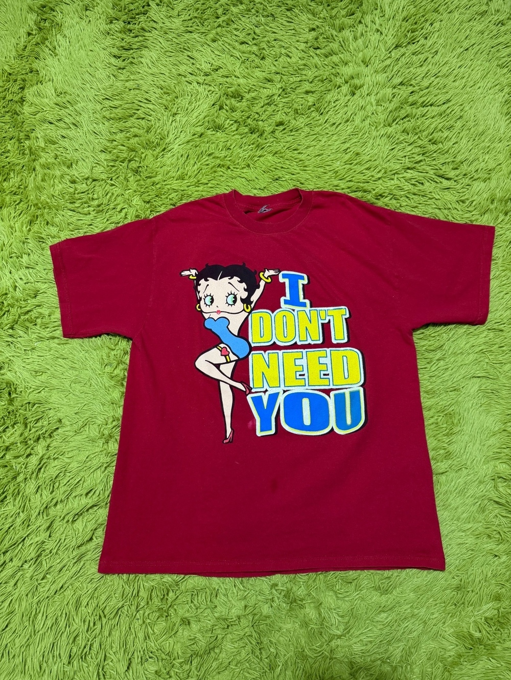 Vintage Betty Boop Graphic T-shirt Size XL Red